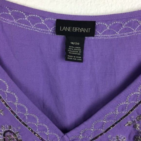 Lane Bryant Skirt Set Purple Beaded Vintage 90s Size 18 20 V-Neck Special Event - Picture 4 of 14